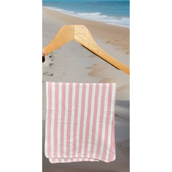 Paris Hilton Monica + Andy Burp Cloth 100% Organic Cotton Pink / White Stripe - Picture 2 of 10